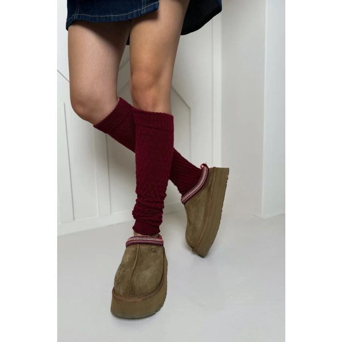 Ocieplacze na nogi bąbelkowe burgund