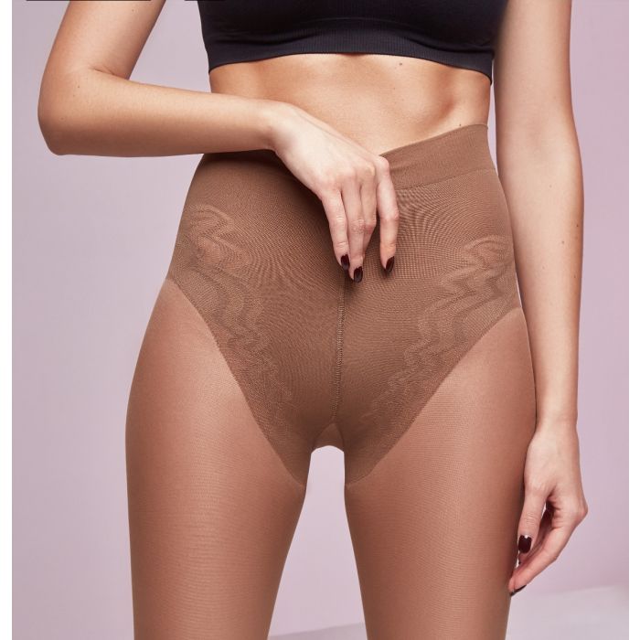 Rajstopy bikini cieliste modelujące wyszczuplające sylwetkę Rita 20 den beżowe