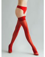 Pończochy czerwone cienkie samonośne Nina 15 den