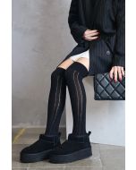 Zakolanówki bawełniane warkocz czarne