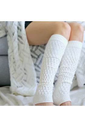 Ocieplacze na nogi bąbelkowe ecru