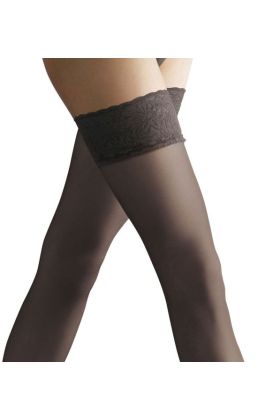 Pończochy grafitowe cienkie samonośne Nina 15 den