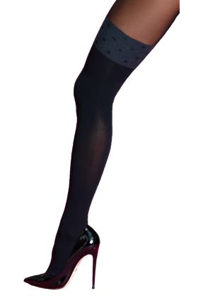 Rajstopy otwarte imitujące pończochy SECRETARY 30/60 den czarne