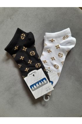 Stopki bawełniane ze wzorem czarne